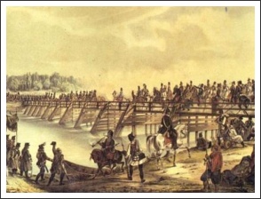 A horvát csapatok átkelnek a Dráván Varasdnál 1848. szeptember 11-én